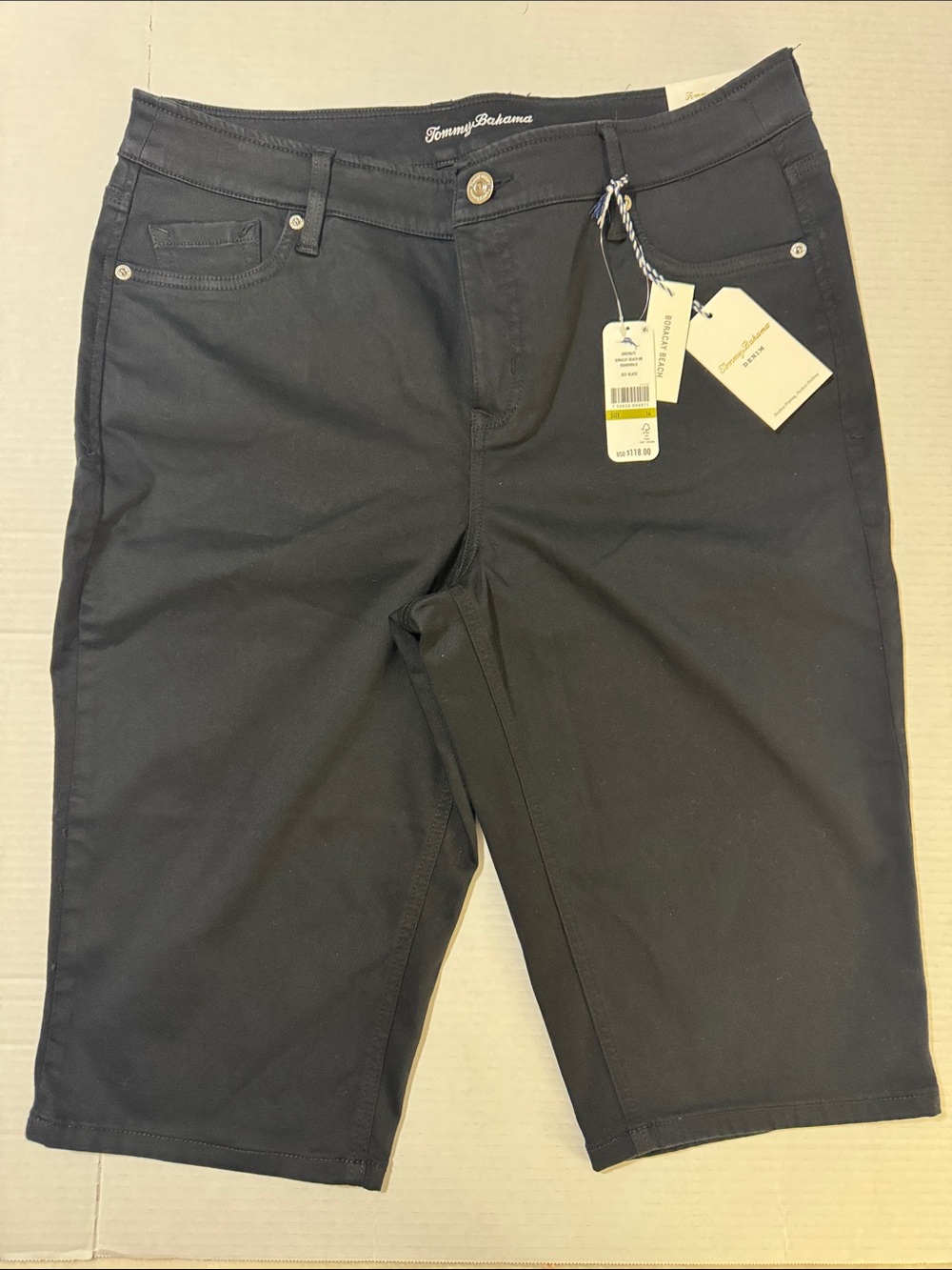 Tommy Bahama Black Bermuda Shorts with Tags Size 14 (133)